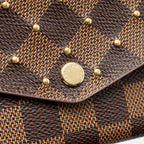 Louis Vuitton Sarah Portefeuille Long Wallet Damier Ebene Canvas Pink GHW