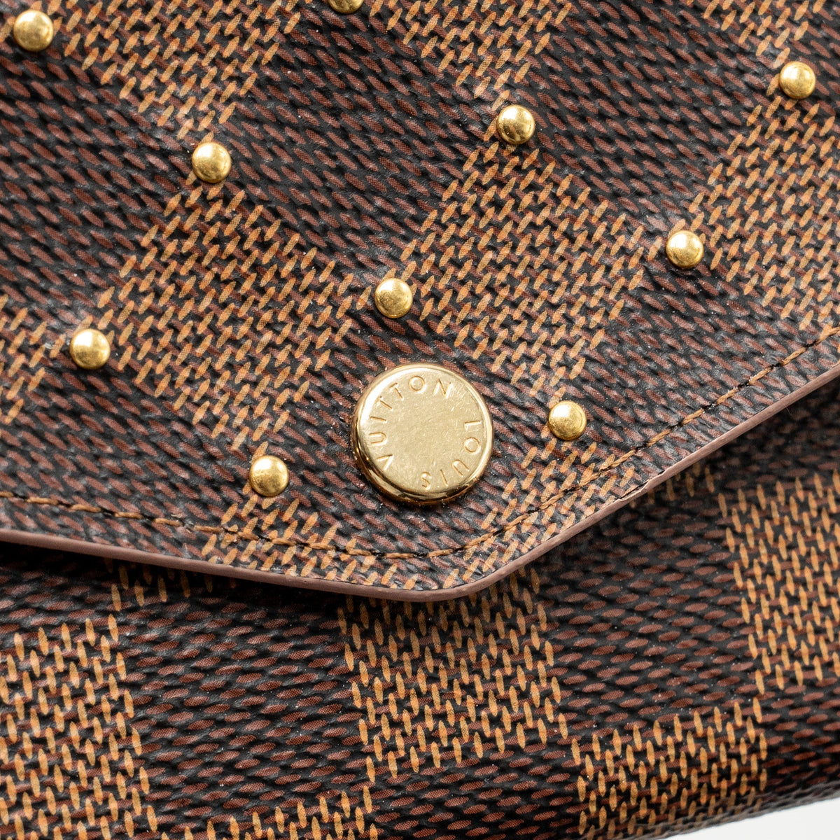 Louis Vuitton Sarah Portefeuille Long Wallet Damier Ebene Canvas Pink GHW