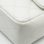 CHANEL MINI RECTANGULAR BAG FLAP BAG CAVIAR WHITE SHW