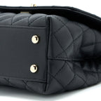 CHANEL COCO HANDLE CAVIAR BLACK LGHW(MICROCHIP)