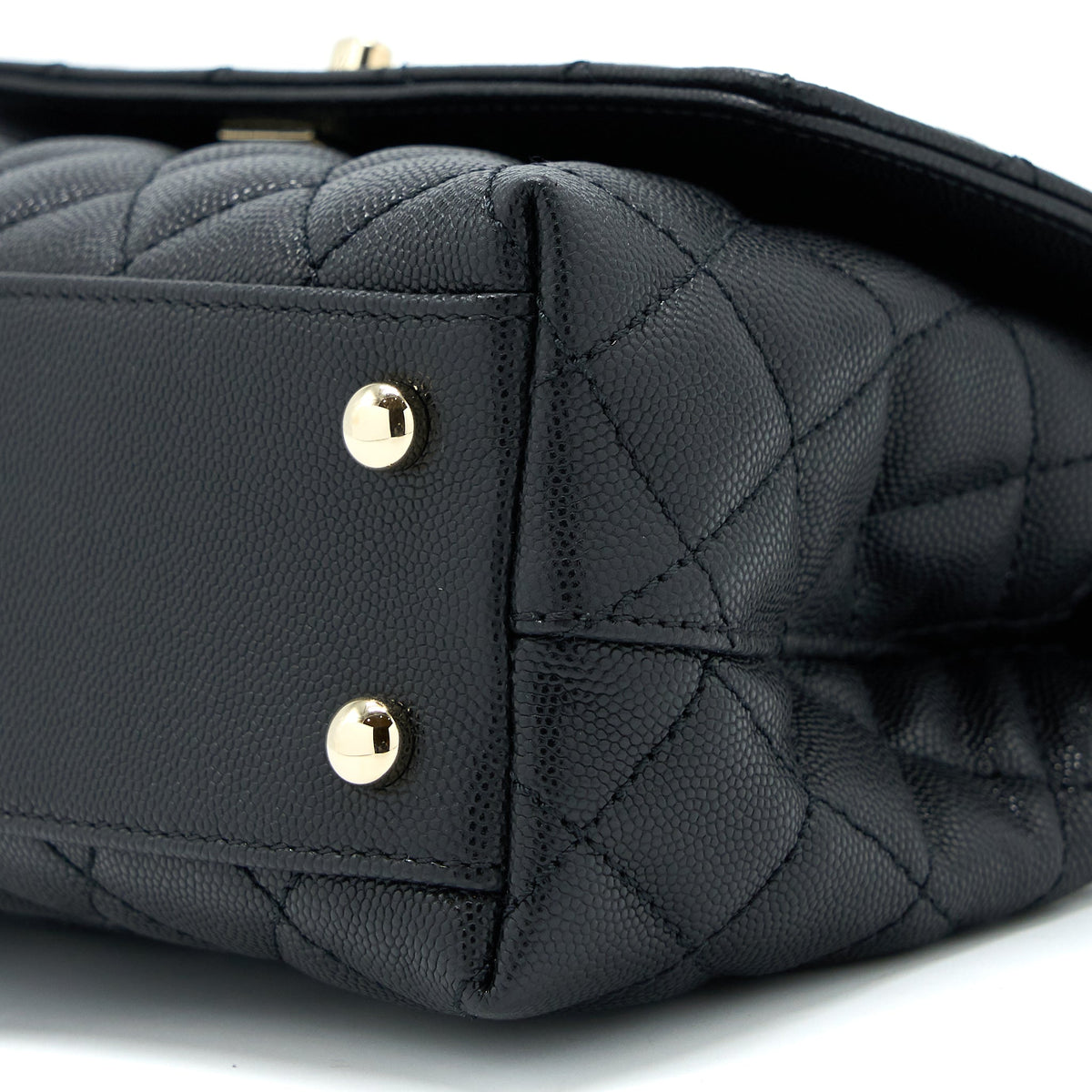 CHANEL COCO HANDLE CAVIAR BLACK LGHW(MICROCHIP)