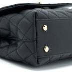 CHANEL COCO HANDLE CAVIAR BLACK LGHW(MICROCHIP)