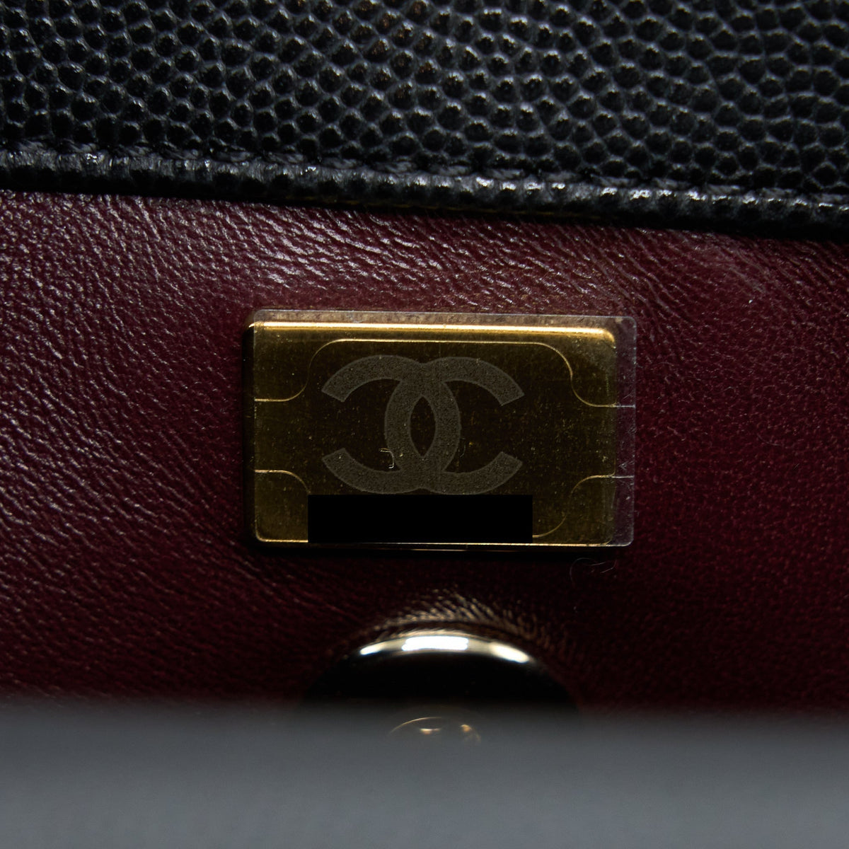 CHANEL COCO HANDLE CAVIAR BLACK LGHW(MICROCHIP)