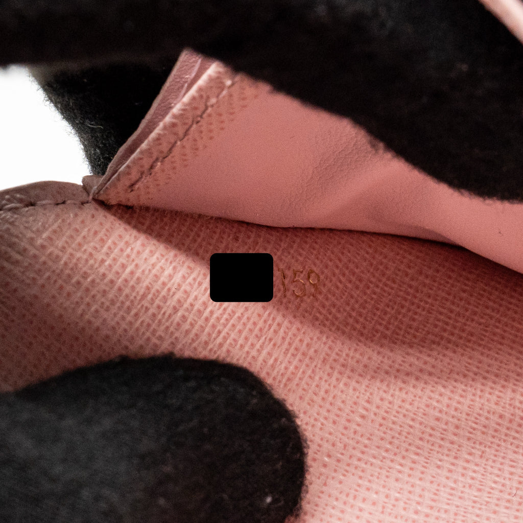 Louis Vuitton Sarah Portefeuille Long Wallet Damier Ebene Canvas Pink GHW