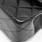 CHANEL MEDIUM CLASSIC DOUBLE FLAP BAG LAMBSKIN BLACK GHW
