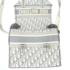 DIOR DIORCAMP MESSENGER BAG OBLIQUE EMBROIDERY LIGHT GREY SHW
