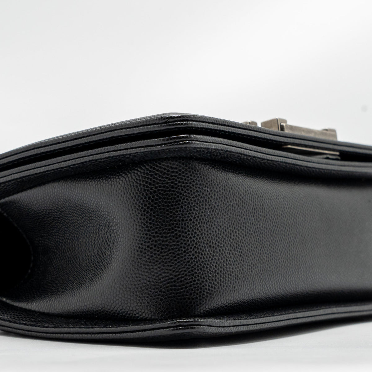 CHANEL SMALL BOY BAG CAVIAR BLACK SHW (MICROCHIP)