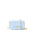 CHANEL 21K MY PERFECT MINI FLAP BAG CAVIAR IRIDESCENT LIGHT BLUE GHW (MICROCHIP)