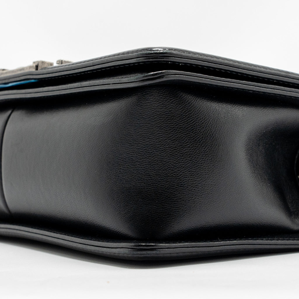 CHANEL MEDIUM BOY BAG LAMBSKIN BLACK RUTHENIUM HARDWARE