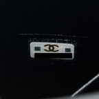 CHANEL 22B ENAMEL TOP HANDLE MINI FLAP BAG LAMBSKIN BLACK GHW (MICROCHIP)