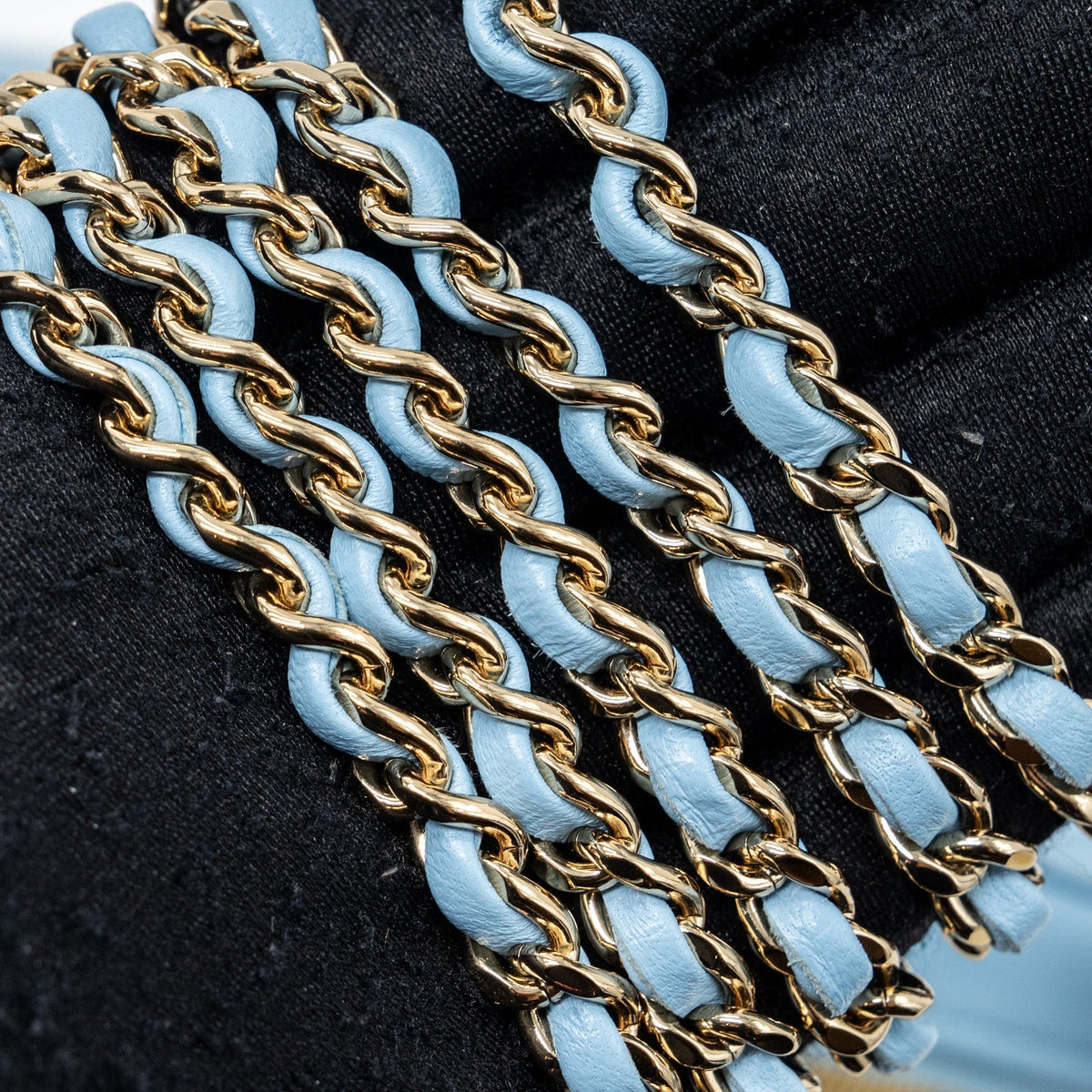 CHANEL HEART BAG LAMBSKIN LIGHT BLUE LGHW (MICROCHIP)