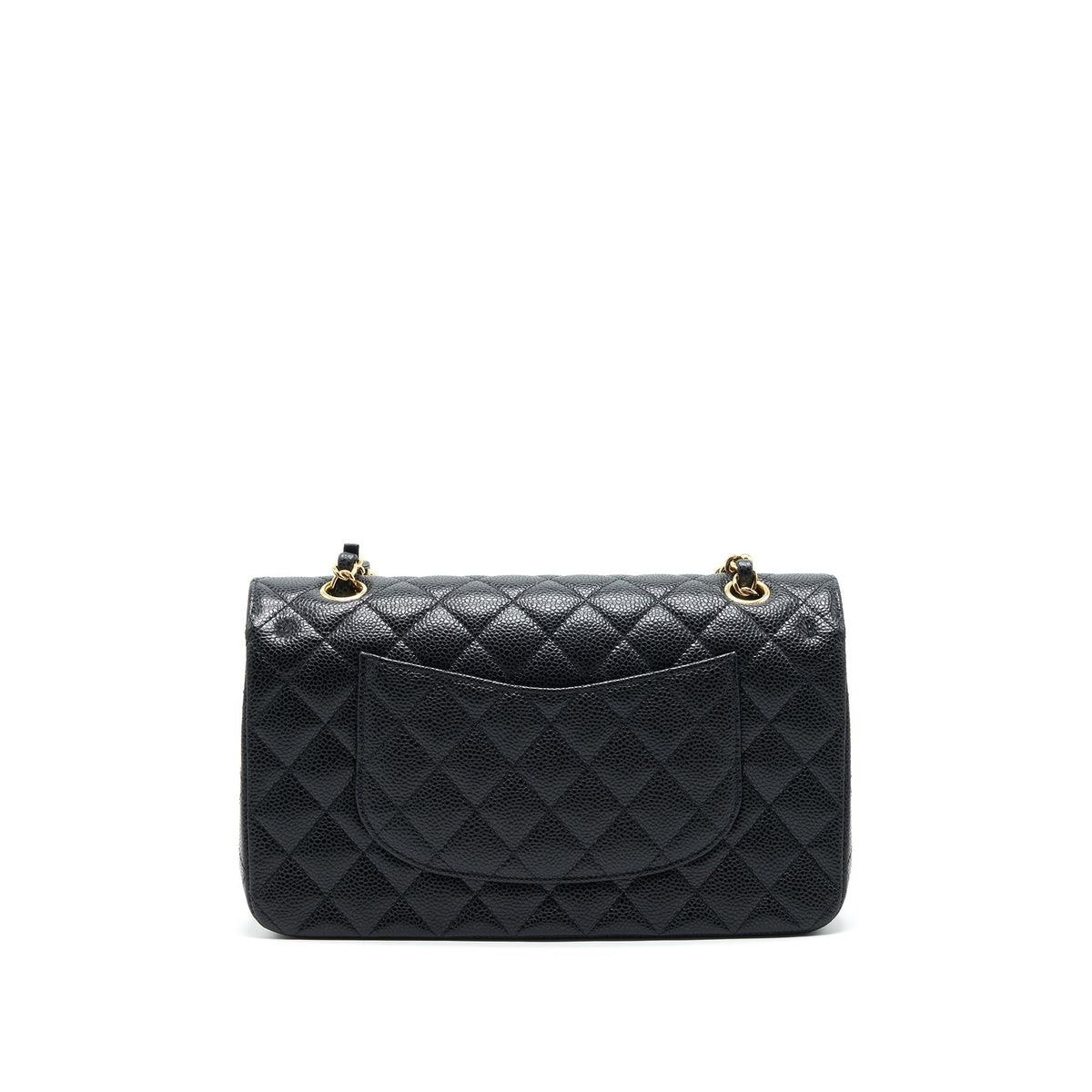 CHANEL MEDIUM CLASSIC DOUBLE FLAP 25CM CAVIAR BLACK GHW (MICROCHIP)