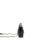 CHANEL 23C SMALL HOBO BAG SHINY CALFSKIN BLACK BRUSHED GHW (MICROCHIP)