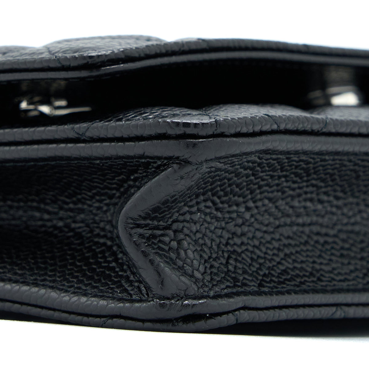 CHANEL CLASSIC WALLET ON CHAIN CAVIAR BLACK SHW(MICROCHIP)