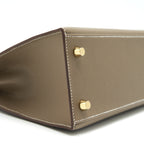 HERMES KELLY 25 SELLIER ETOUPE GHW