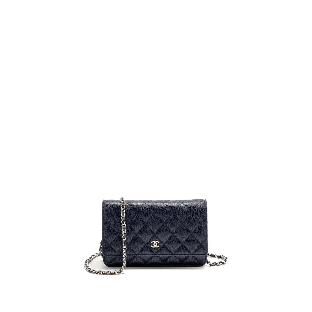 Chanel Classic Wallet on Chain Caviar Navy SHW