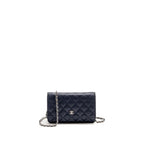 Chanel Classic Wallet on Chain Caviar Navy SHW