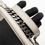 Saint Laurent/YSL Large College Bag Chevron Sheepskin Light Grey SHW