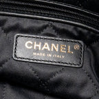 CHANEL MEDIUM 22 BAG WHITE STITCHING CALFSKIN BLACK GHW (MICROCHIP)