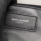 Saint Laurent/YSL Large College Bag Chevron Sheepskin Light Grey SHW