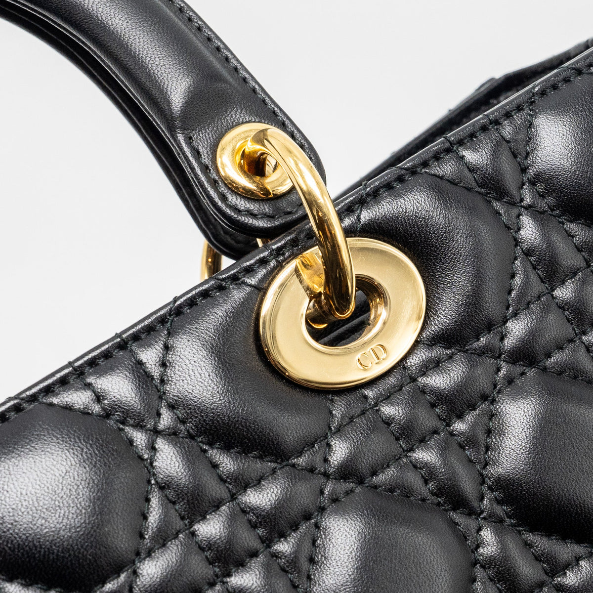 DIOR LARGE LADY DIOR LAMBSKIN BLACK GHW