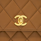 CHANEL VINTAGE KELLY SHOULDER BAG DARK BEIGE GHW