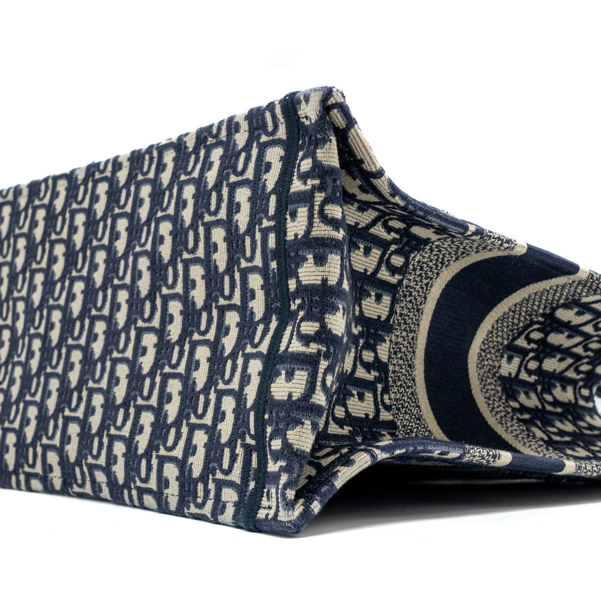 DIOR MEDIUM BOOK TOTE BLUE DIOR OBLIQUE EMBROIDERY