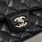 CHANEL MEDIUM CLASSIC DOUBLE FLAP BAG CAVIAR BLACK SHW