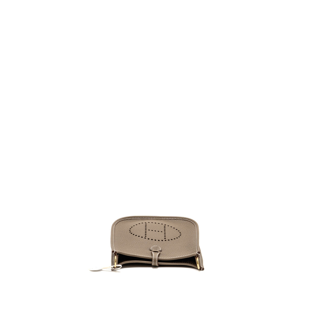 Hermes Mini Evelyne Clemence Etoupe GHW