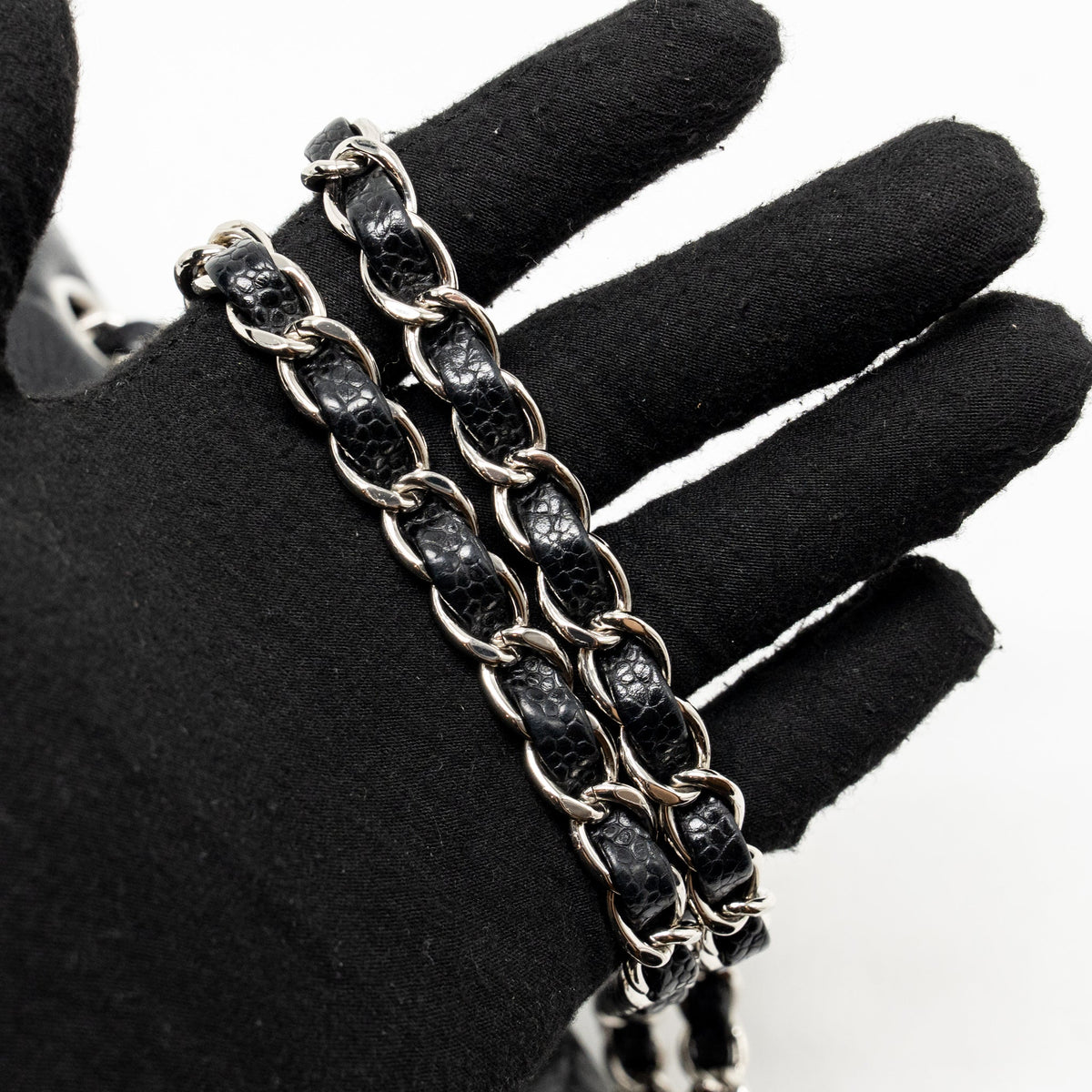 CHANEL MEDIUM CLASSIC DOUBLE FLAP BAG CAVIAR BLACK SHW