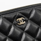 CHANEL 25A ZIP CLUTCH WITH CHAIN CAVIAR BLACK LGHW (MICROCHIP)