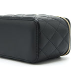 CHANEL 22S PEARL CRUSH LONG VANITY WITH CHAIN LAMBSKIN BLACK GHW