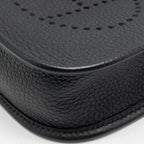 Hermes mini evelyne short clemence black/gris misty SHW