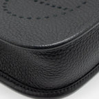 Hermes mini evelyne short clemence black/gris misty SHW