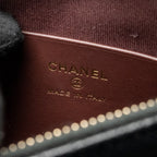 CHANEL 25A ZIP CLUTCH WITH CHAIN CAVIAR BLACK LGHW (MICROCHIP)