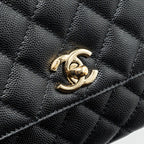 CHANEL SMALL COCO HANDLE CAVIAR BLACK LGHW (MICROCHIP)