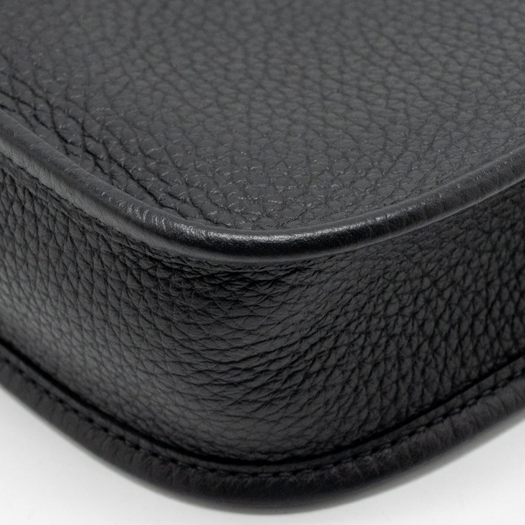 Hermes mini evelyne short clemence black/gris misty SHW