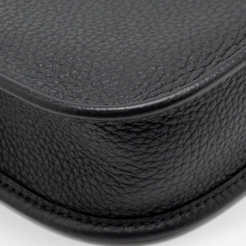 Hermes mini evelyne short clemence black/gris misty SHW