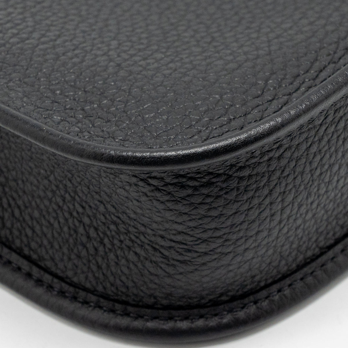 Hermes mini evelyne short clemence black/gris misty SHW