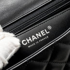 CHANEL MINI RECTANGULAR FLAP BAG LAMBSKIN BLACK SHW (MICROCHIP)