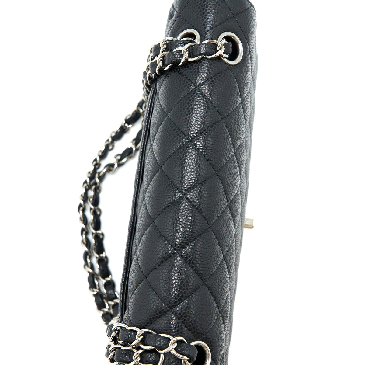CHANEL MEDIUM CLASSIC DOUBLE FLAP BAG CAVIAR BLACK SHW