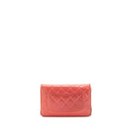 CHANEL WALLET ON CHAINS RED PATENT SHW