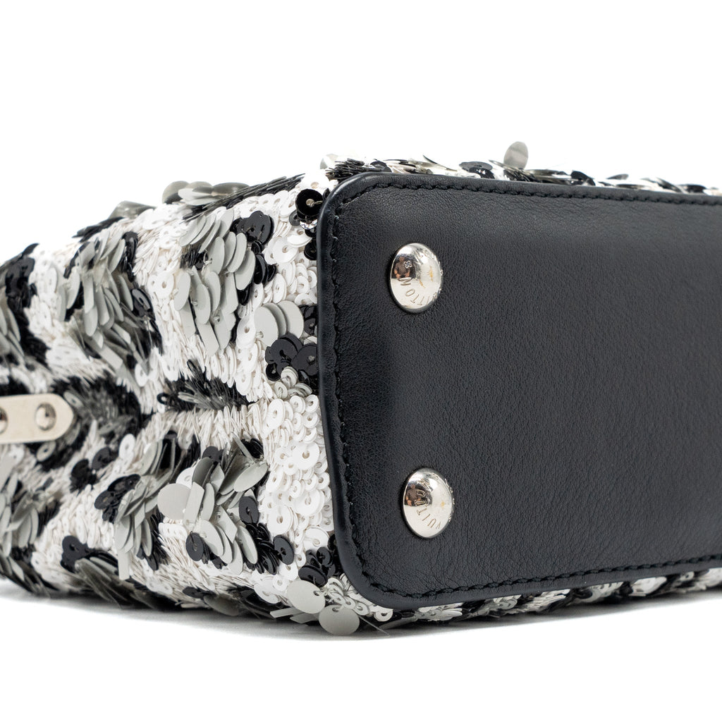 LOUIS VUITTON CAPUCINES MINI LIMITED EDITION SUQUIN / LEATHER MULTICOLOUR BLACK SHW