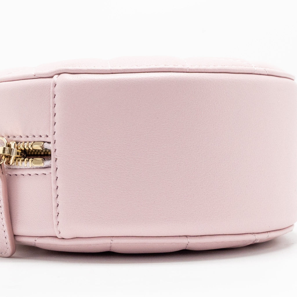 Chanel Round bag with pearl chain lambskin pink GHW