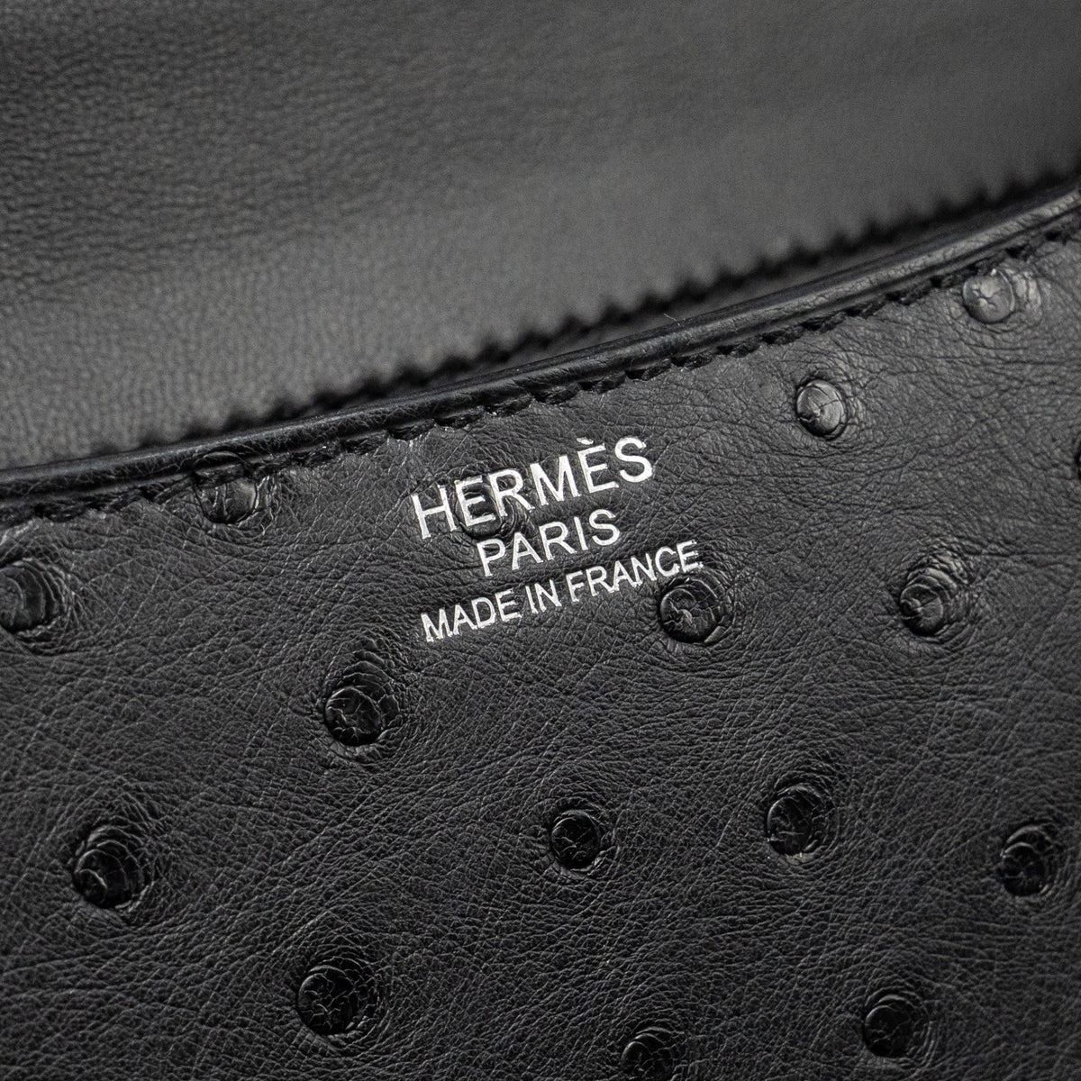 HERMES CONSTANCE 24 OSTRICH BLACK SHW