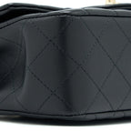 CHANEL TOP HANDLE MINI RECTANGULAR FLAP BAG LAMBSKIN BLACK LGHW (MICROCHIP)