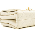 CHANEL QUILTED MINI FLAP BAG CALFSKIN WHITE GHW