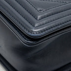 Chanel Medium Chevron Boy Bag Calfskin Blue SHW