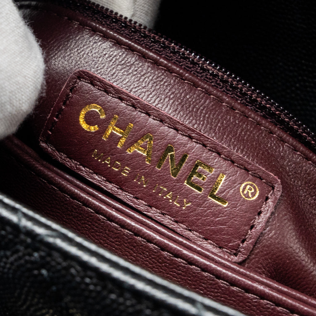 CHANEL SMALL COCO HANDLE CAVIAR BLACK LGHW (MICROCHIP)