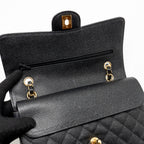 CHANEL MEDIUM CLASSIC DOUBLE FLAP BAG CAVIAR BLACK GHW